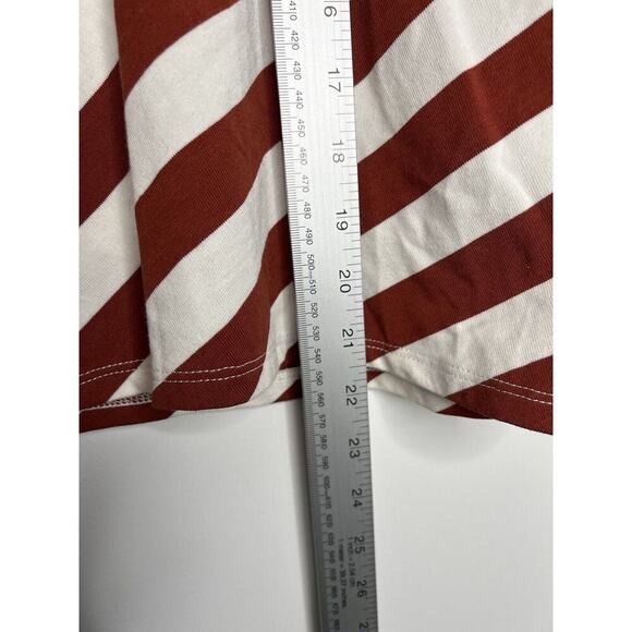 Anthropologie Postmark Top Womens Medium Red White Stripe Asymmetric July 4th - Picture 10 of 15